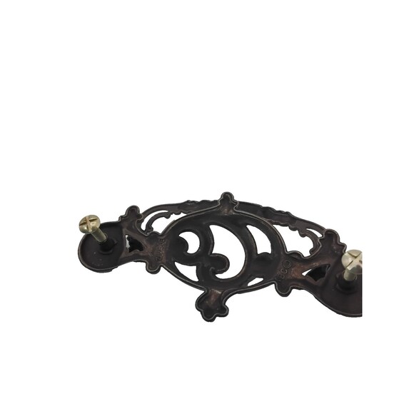 Vintage Ornate Antique Brass  Drop Bail Furniture Cabinet Drawer Pulls Victorian - Picture 5 of 8